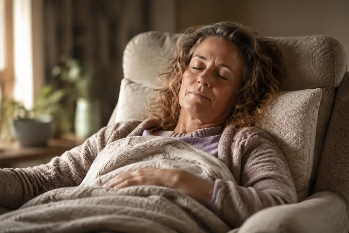 A client resting peacefully during reflexology